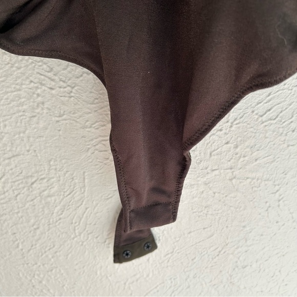 Free People Turnt Bodysuit Under The Trees Dark Brown Shimmer Sz Small - Picture 4 of 7